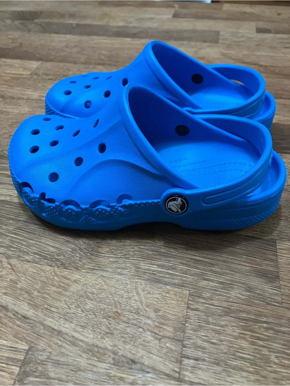 CROCS Kids Bright Blue Classic Water Clogs with Heel Strap